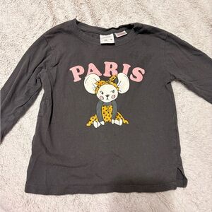 ZARA Gray Kids Shirt with Paris Mouse Design